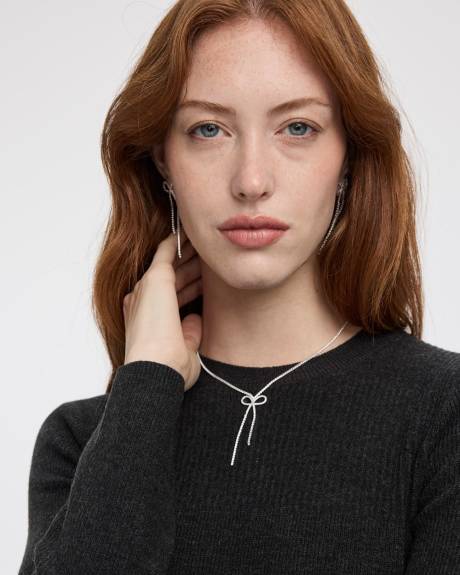 Long-Sleeve Crew-Neck Swing Sweater Dress