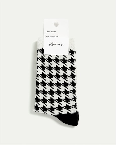 Houndstooth Cotton Socks