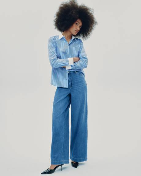 Wide-Leg High-Rise Jean