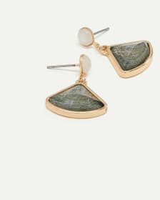 Triangular Stone Pendant Earrings
