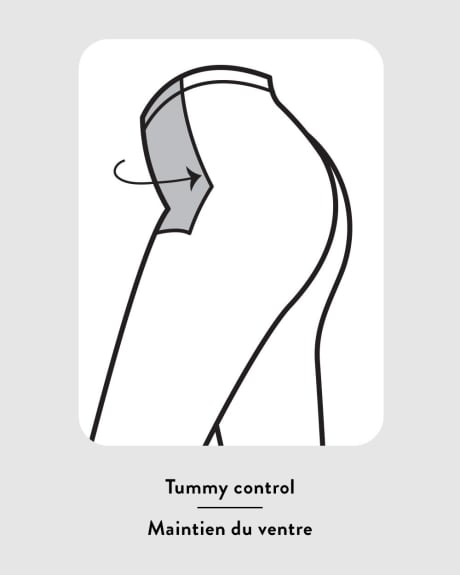 Tummy Control Legging with Side Elastic Rib Details