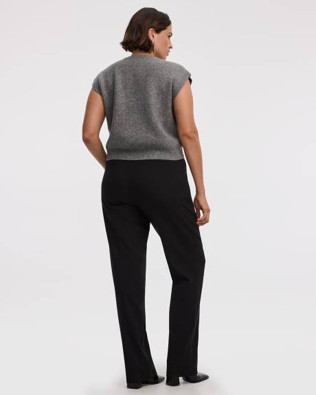 Veste en tricot sans manches à col rond