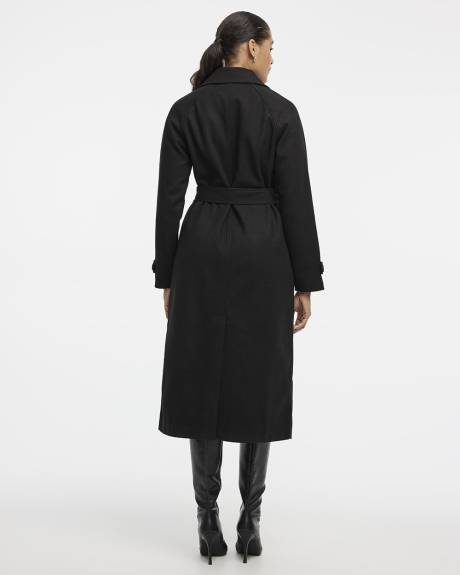 Faux-Wool Trench Coat