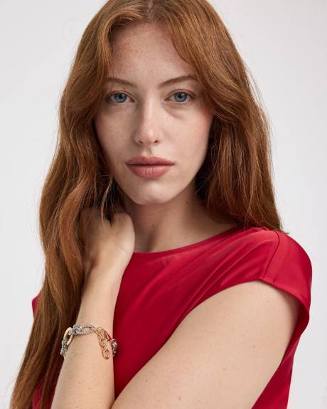 Robe maxi à manches très courtes et col rond