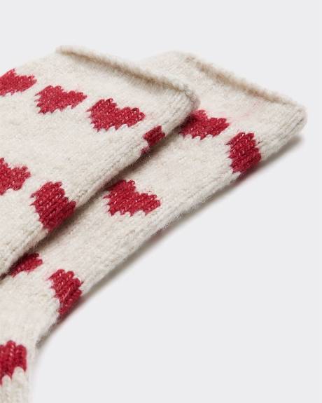 Bas d'hiver avec coeurs