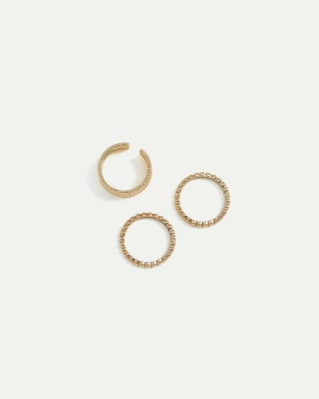3-Pack Textured Rings