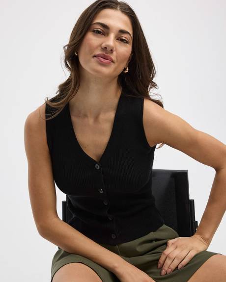 V-Neck Ribbed Vest