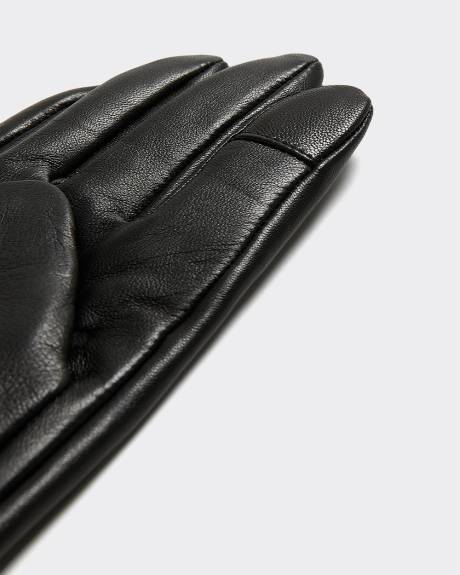 Gants en cuir avec manchettes zippées