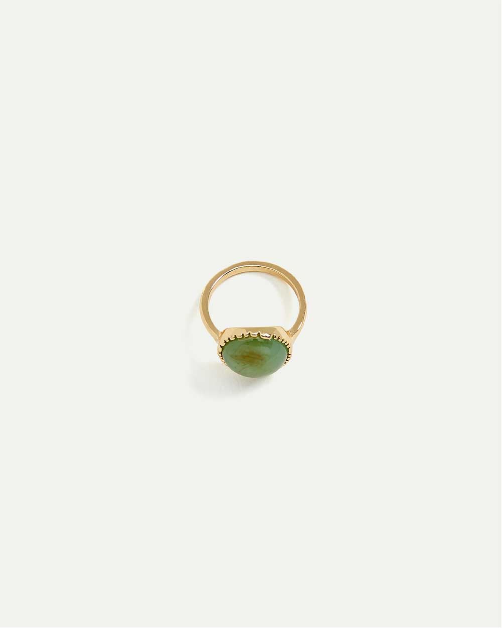 Encrusted Green Stone Ring