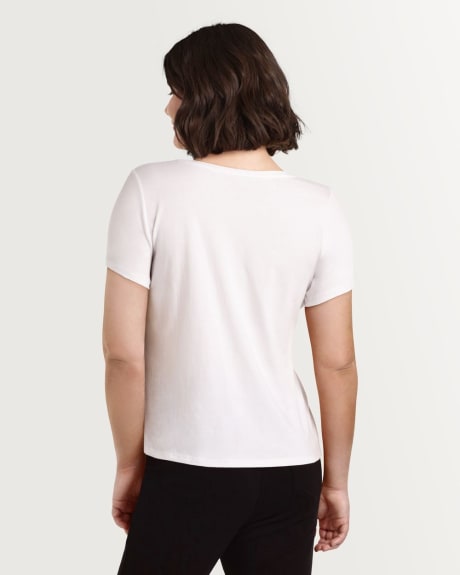 T-shirt imprimé à manches courtes en coton biologique R Essentials