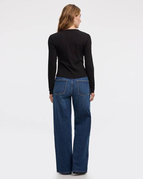 Cardigan à manches longues et col rond