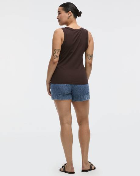 Scoop-Neck Ribbed Tank