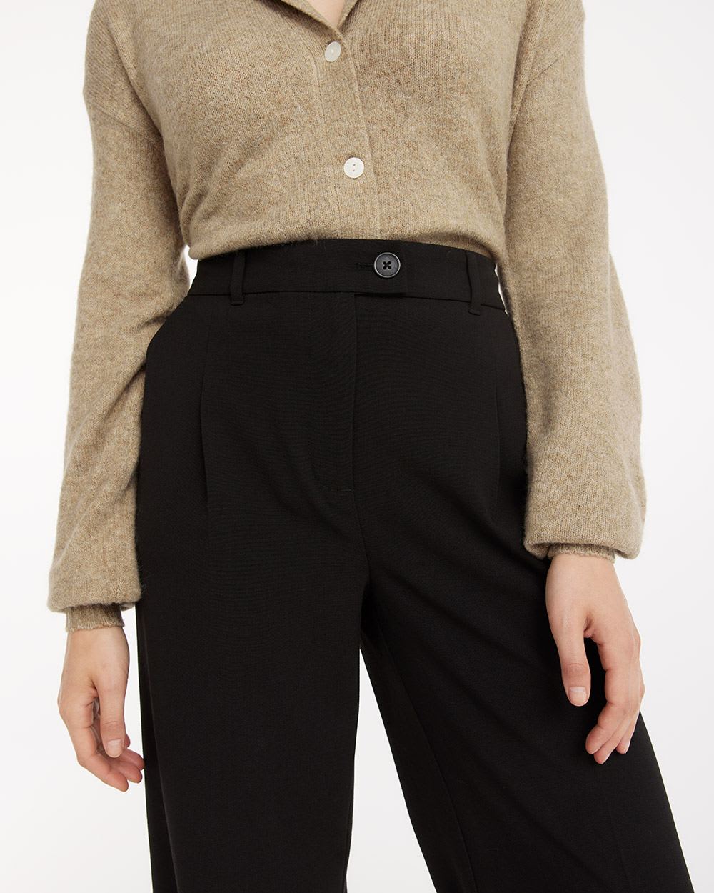 Solid Wide-Leg Trousers - Tall