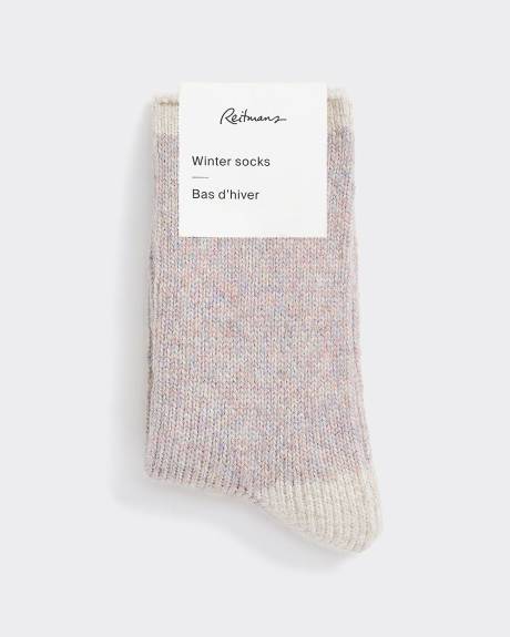Winter Socks with Coloured Hem