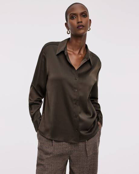 Chemise en satin à manches longues