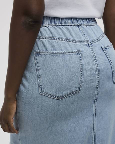 Pull-On Maxi Skirt with Wrap Front