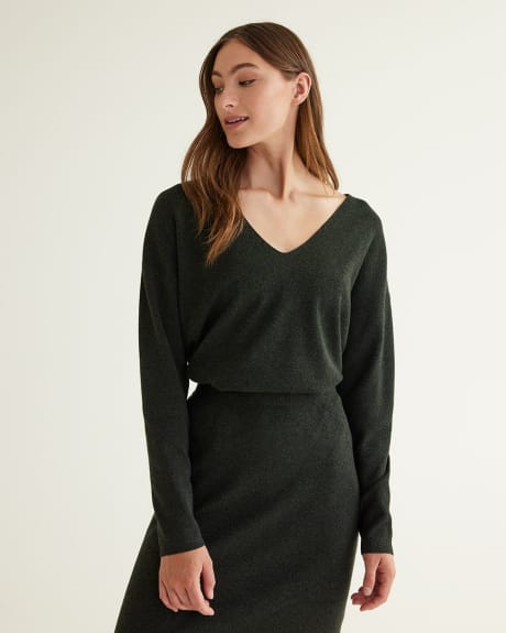 Long-Sleeve V-Neck Sweater