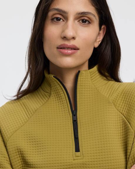 Pull à manches longues et col montant à demi-zip - Hyba