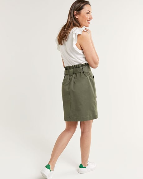 Paperbag Skirt With Patch Pockets And Sash
