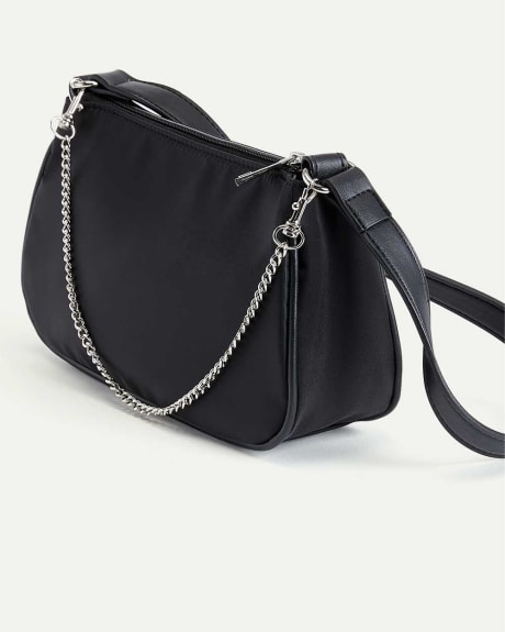 Black Shoulder Bag with Chain