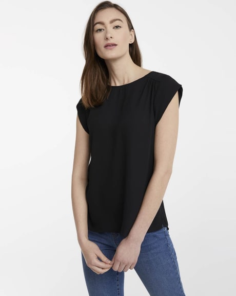 Recycled Polyester Crew-Neck Blouse, R Essentials