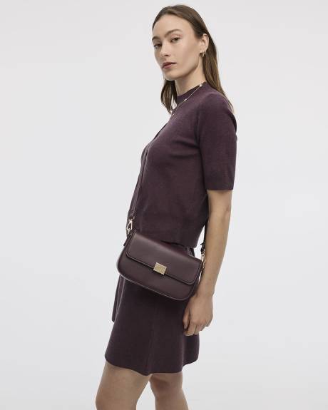 Elbow-Sleeve Mock-Neck Top