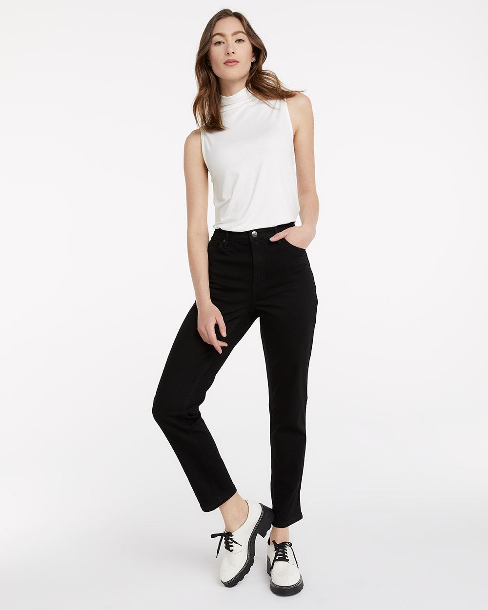 High-Rise Black Jean with Slim Leg, The Vintage - Petite