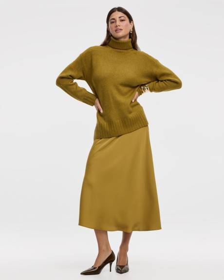 Satin A-Line Midi Skirt