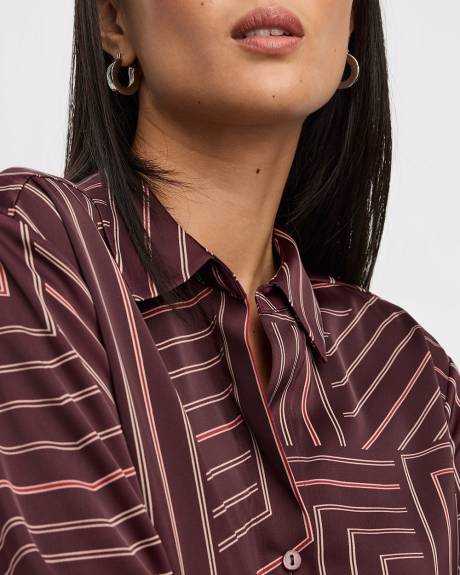 Chemise en satin à manches longues