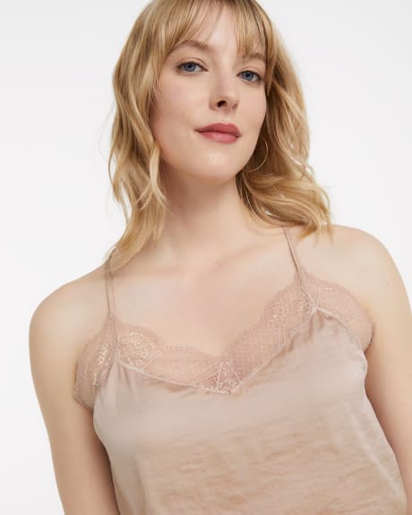Satin Cami with Lace