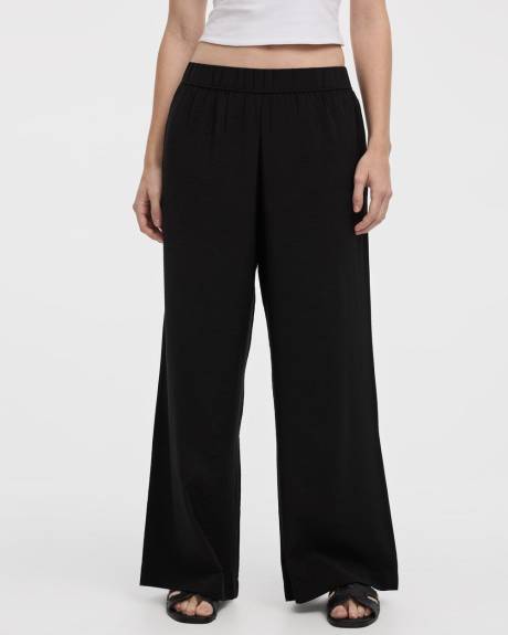Wide-Leg High-Rise Pull-On Pant - Petite