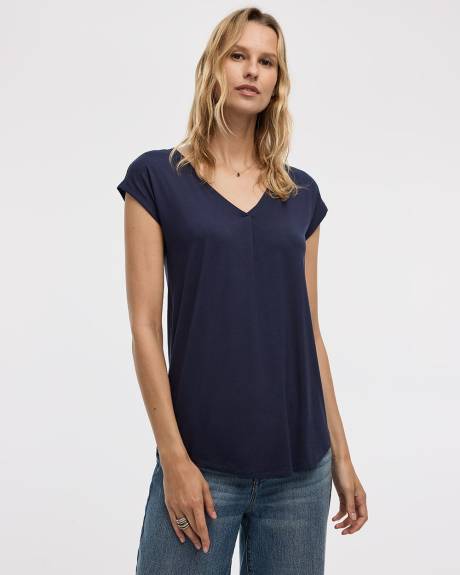 Tunique à manches très courtes et col V