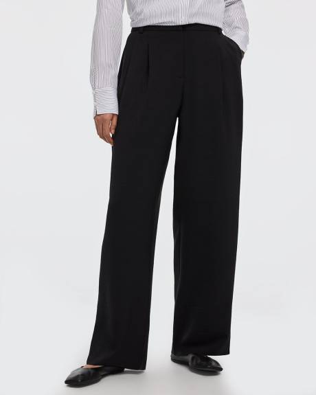 Wide-Leg Mid-Rise Pants - Petite