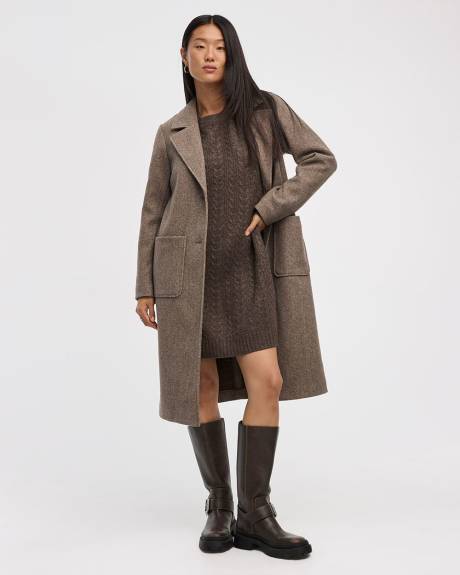 Robe en tricot torsadé DouceMaille à col rond