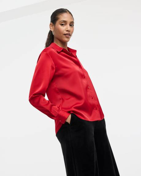 Satin Long-Sleeve Shirt
