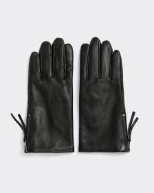 Gants en cuir avec manchettes zippées