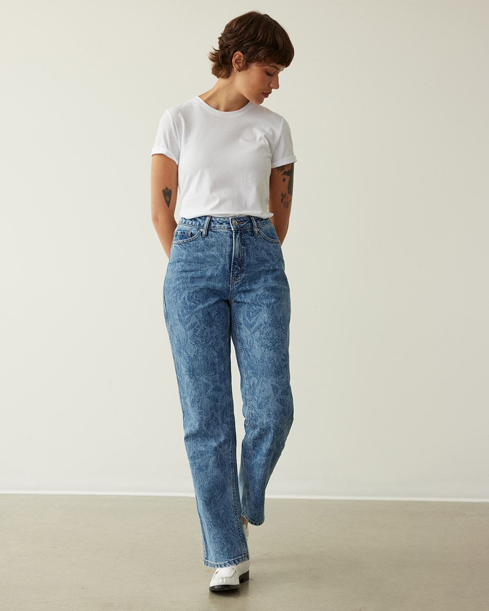 Straight-Leg High-Rise Jean