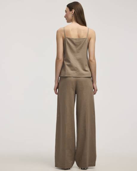 Linen-Blend Square-Neck Vest