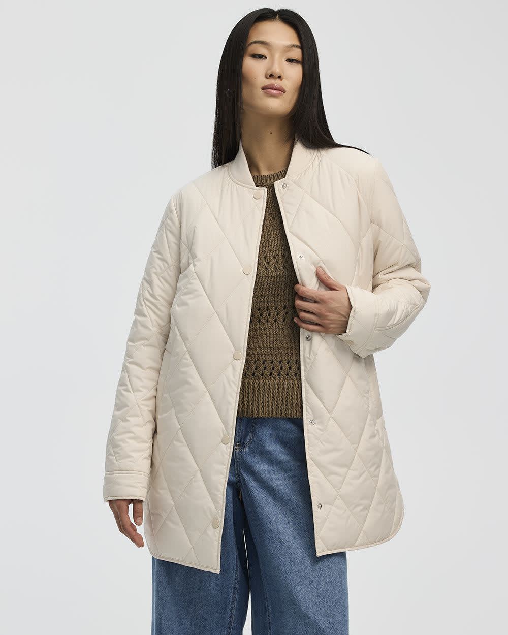Manteau l&eacute;ger matelass&eacute; style aviateur