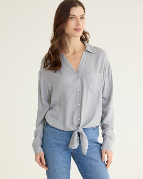 Womens V Neck Long Sleeve Shirts Comfy Cotton Linen Tunics Business Casual  Tops Loose Work Blouses with Button Dark Gray at  Women's Clothing  store