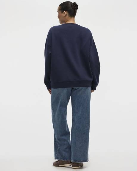 Pull en molleton à manches longues et col rond