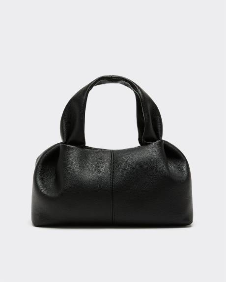 Pleated Faux-Leather Bag