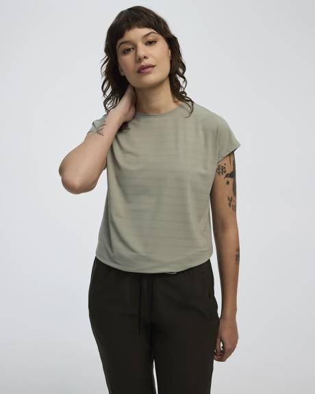 T-shirt à manches très courtes en jacquard