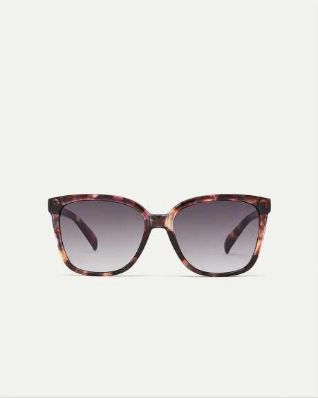Tortoise Skinny Square Frame Sunglasses