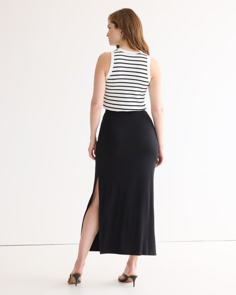 Pull-On Maxi Skirt with Side Slit