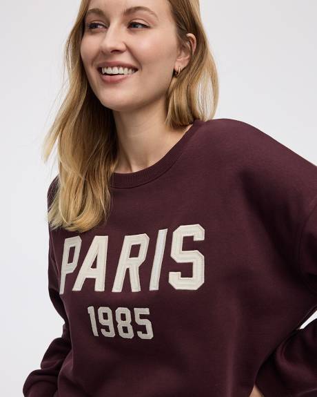 Pull en molleton à manches longues et col rond