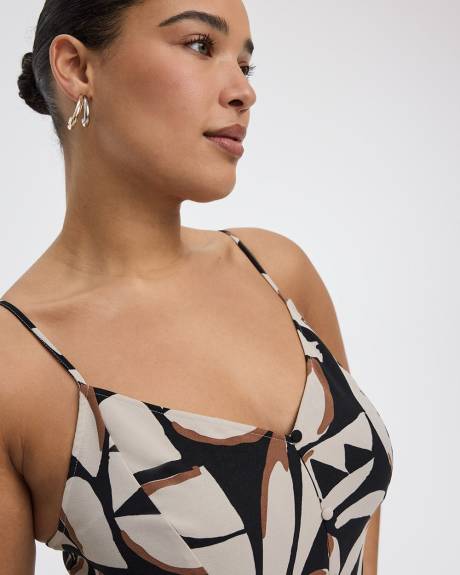 Robe courte à boutonner sans manches