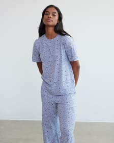 Haut de pyjama en coton à manches courtes, R Line