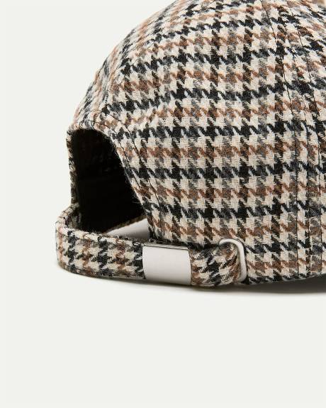 Casquette à motif pied-de-poule