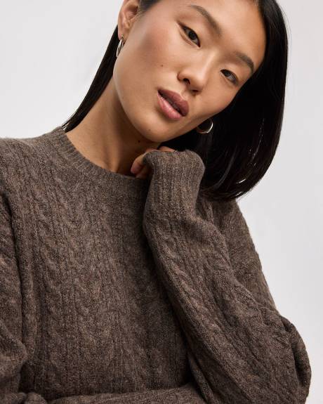 Robe en tricot torsadé DouceMaille à col rond